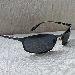 bolle Polarized Men Sunglasses Montauk 10809 Black Tone Metal Frame Italy